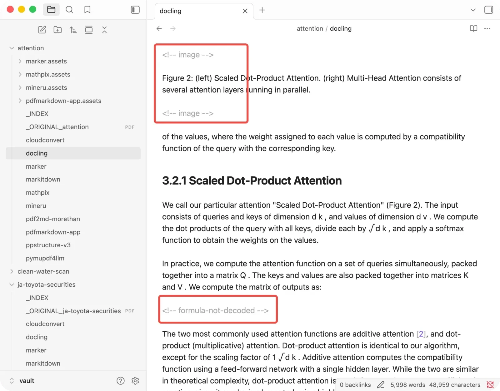 Docling output marking formulas and images as undecoded rather than inventing them