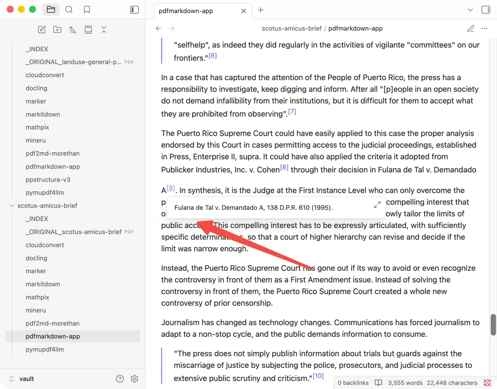 pdfmarkdown.app keeping all footnotes in the legal brief