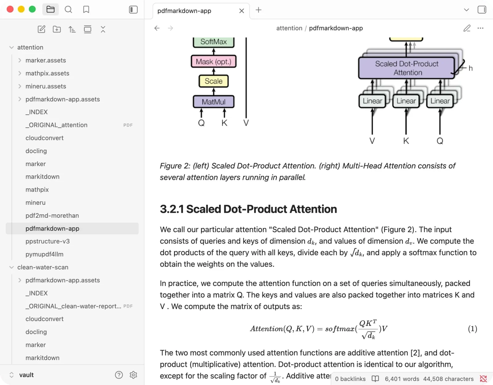 pdfmarkdown.app extracting the paper's Figure 2 completely and rendering the formula as LaTeX