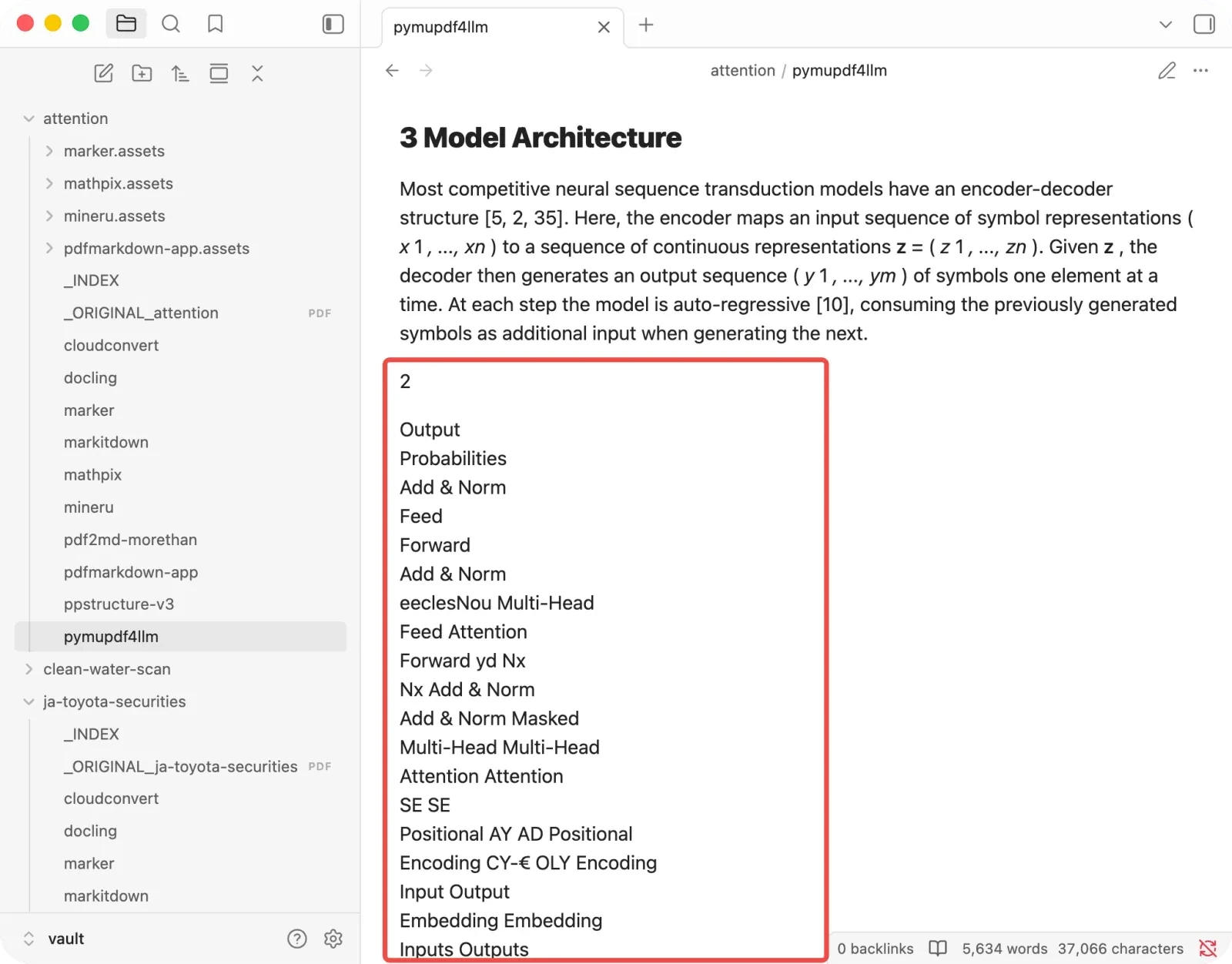 PyMuPDF4LLM output with broken reading order, dropped formulas and images